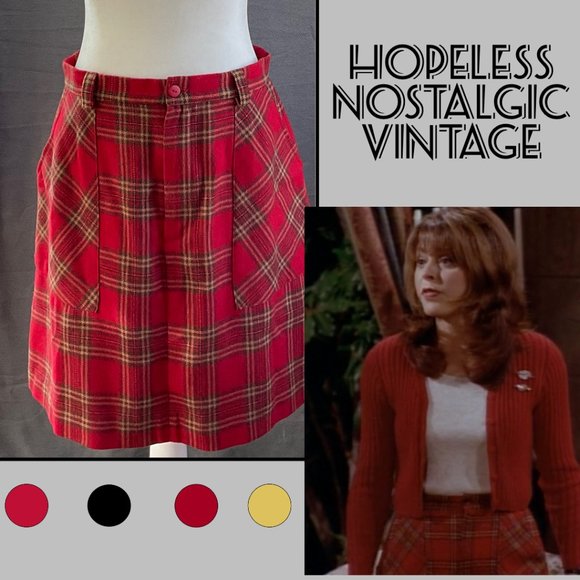 Vintage Spiegel Skirt ASO Daphne Moon (Red Plaid) - Picture 1 of 4